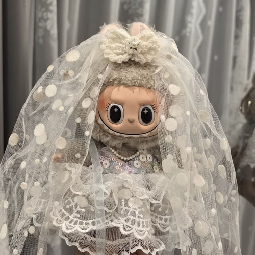 La Doll clothes for dolls, dress wedding veils and decorations, suitable for both first and second generation 17cm.